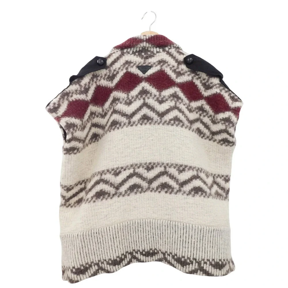 Diesel Women's Wool Blend Aztec Knit Sleeveless Cardigan Vest‎